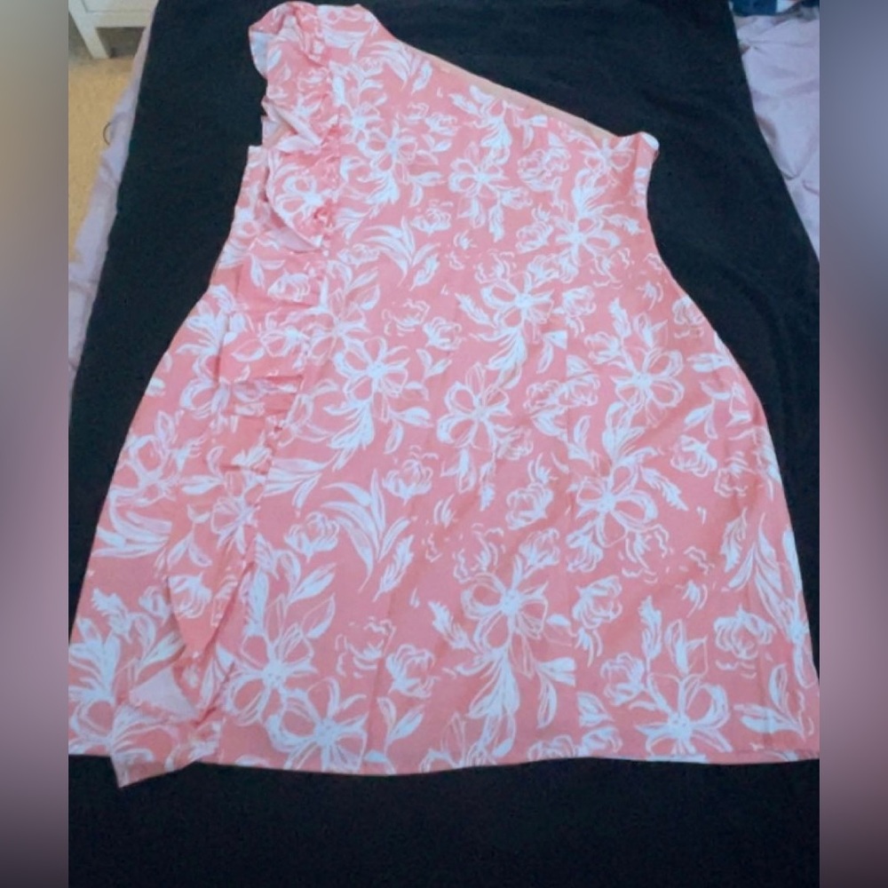 Pink Lily One Shoulder Ruffle Mini Dress